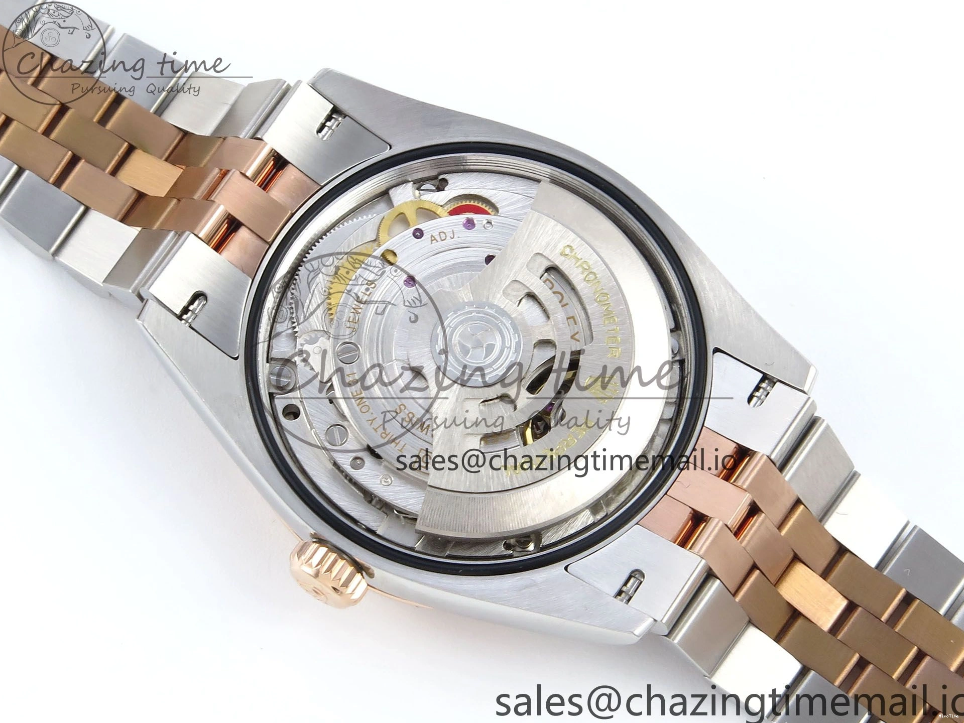 MiroTime 0204 SmoothTexture DateJust 36 126231 EWEF Best Edition Brown Dial Stick Marker on SS RG Jubilee Bracelet A 592